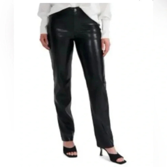 NWT Joie Black Faux Leather Pants Limited Edition Size 10 - Picture 1 of 12